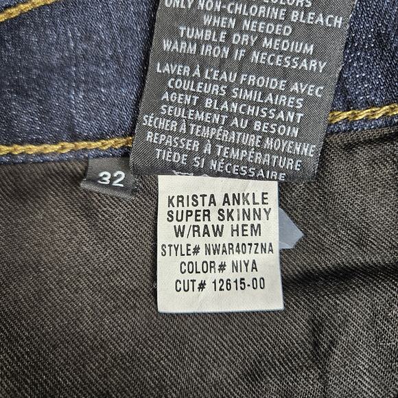 Hudson Women's Jeans Denim Krista Low Rise Skinny Ankle Size 32 Raw Hem Dark - Picture 5 of 10